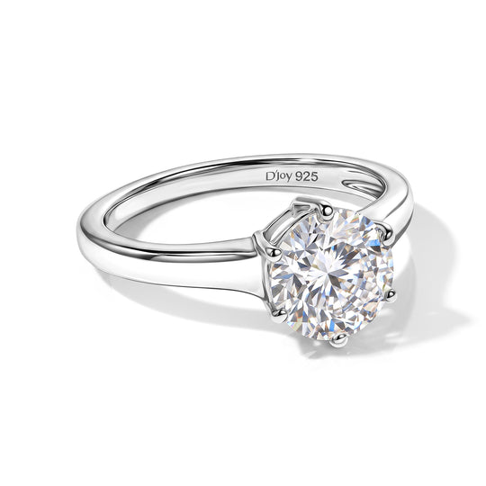 D'Joy Moissanit Ring 925 Silber Platiniert (Größe 21.00) ca. 2,00 ct