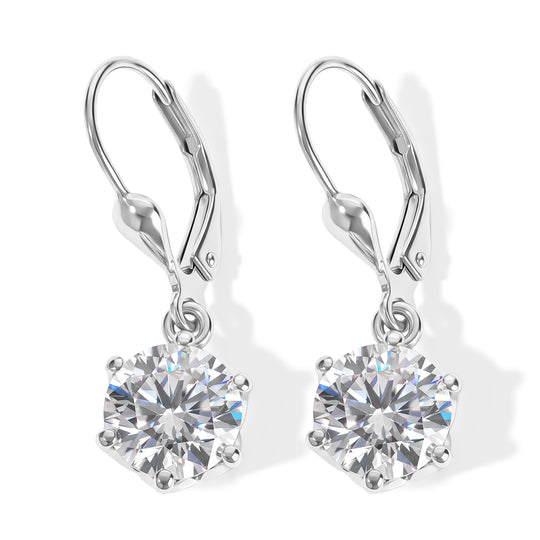 D'Joy Moissanit Ohrringe 925 Silber 750 Vergoldet ca. 3.75 ct
