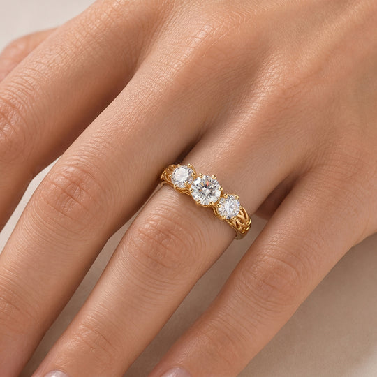 SHOPLC JUBILÄUMS DESIGN D'Joy Moissanit Ring 925 Silber 750 Vergoldet (Größe 17.00) ca. 1.64 ct