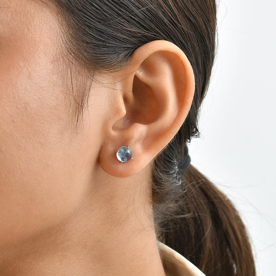 D'Joy milchige Aquamarin Ohrringe, 925 Silber rhodiniert - 3 ct.