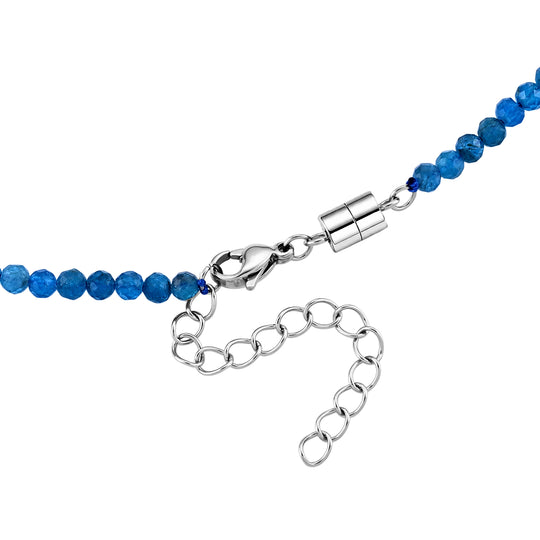 Natürlicher Neon-Apatit Halskette ca. 45 cm 316L Edelstahl ca. 40,00 ct.
