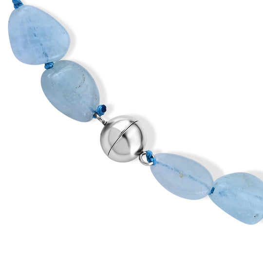 Aquamarin Halskette ca. 50 cm 316L Edelstahl ca. 230,00 ct.