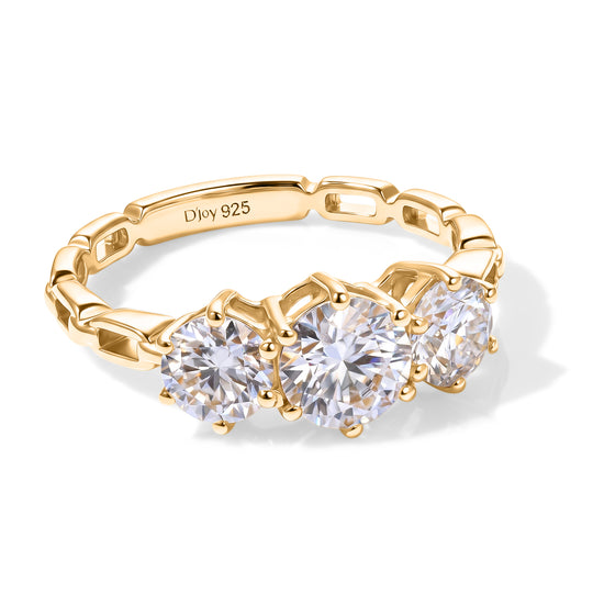 SHOPLC JUBILÄUMS DESIGN D'Joy Moissanit Ring 925 Silber Vergoldet (Größe 21.00) ca. 1.65 ct