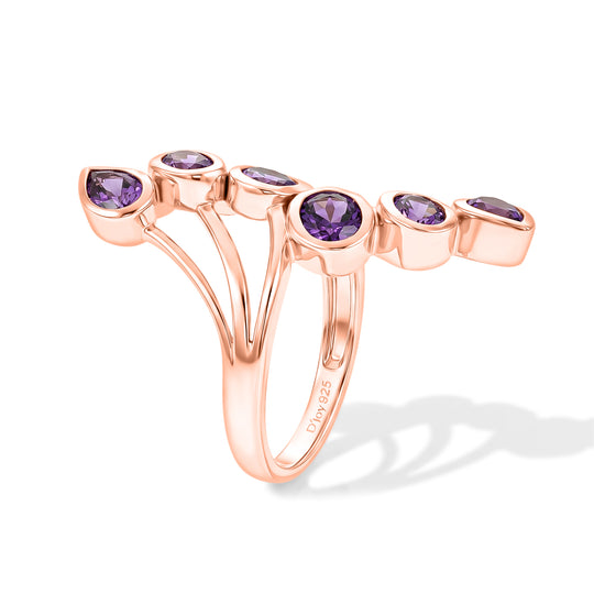 D'Joy Rose De France Amethyst Ring 925 Silber Rosévergoldet (Größe 18.00) ca. 2,93 ct