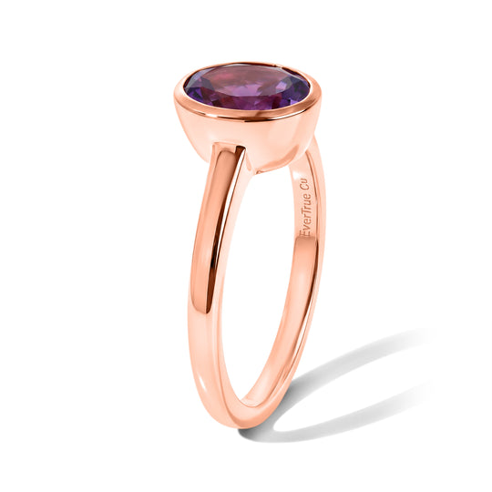 EVER TRUE Rose De France Amethyst Ring 950 Kupfer Rosévergoldet (Größe 16.00) ca. 1,63 ct
