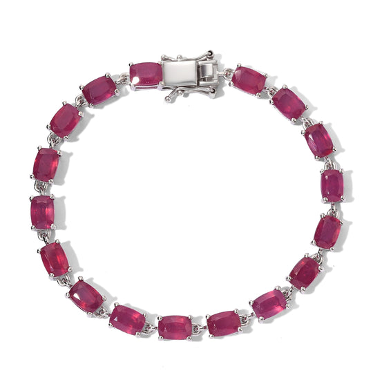 D'Joy afrikanischer Rubin 18cm Armband, 925 Silber rhodiniert - 23,87 ct.