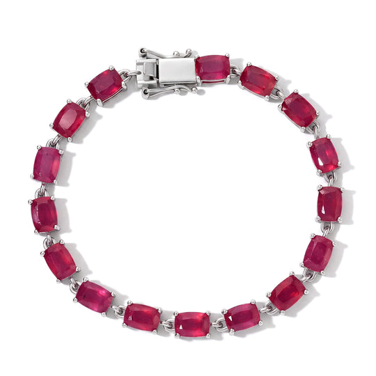 D'Joy afrikanischer Rubin 18cm Armband, 925 Silber rhodiniert - 23,87 ct.