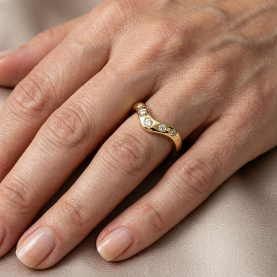 LUXURIANT DIAMOND - Lab Grown Diamant SI-GH Ring 925 Silber 750 Gelbgold vermeil (Größe 17.00) ca. 0,25 ct