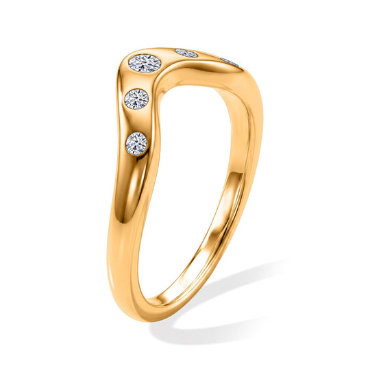 LUXURIANT DIAMOND - Lab Grown Diamant SI-GH Ring 925 Silber 750 Gelbgold vermeil (Größe 17.00) ca. 0,25 ct