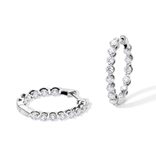 LUXURIANT 2 ct. SI-GH Labor Diamant Ohrringe, 925 Silber rhodiniert