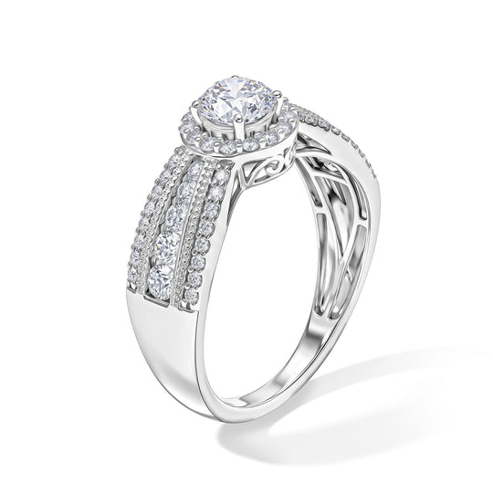 LUXURIANT DIAMOND - Lab Grown Diamant SI-GH SGL zertifiziert Ring 925 Silber Rhodiniert (Größe 22.00) ca. 1,89 ct