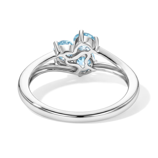D'Joy AA Blauer Apatit Ring 925 Silber Platiniert (Größe 21.00) ca. 0,95 ct