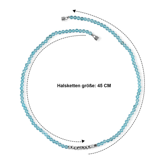 EVER TRUE Mehrfarbig Edelsteine Halskette ca. 45 cm Nickelfreies Messing Platiniert ca. 48.00 ct