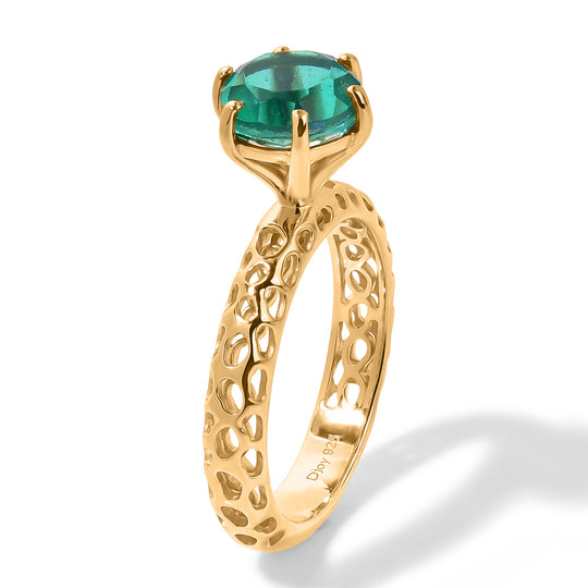 D'Joy Pfau Quarz Triplette Ring 925 Silber 750 Vergoldet (Größe 20.00) ca. 2,15 ct