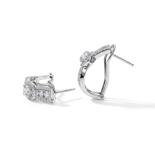 LUXURIANT DIAMOND - Lab Grown Diamant SGL zertifiziert SI-GH Ohrringe 925 SIlber Rhodiniert ca. 2.00 ct