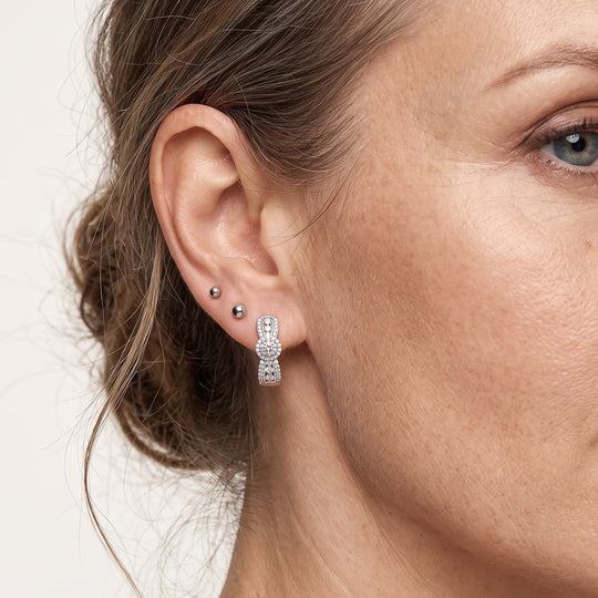 LUXURIANT 2 ct. SGL zertifizierte SI-GH Labor Diamant Ohrringe, 925 Silber rhodiniert