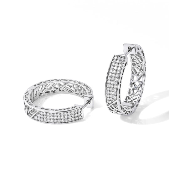D'Joy blaue Diamant Ohrringe, 925 Silber rhodiniert - 0,51 ct.