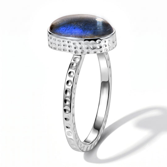 AAA Labradorit Ring in 925 Silber - 2,40 ct.