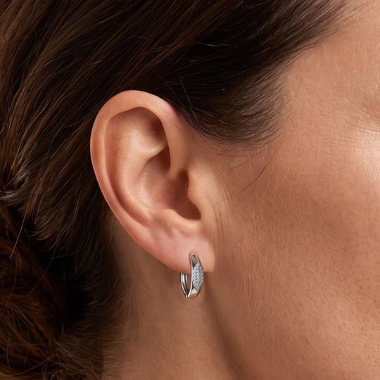 D'Joy weiße Diamant Ohrringe, 925 Silber rhodiniert - 0,23 ct.