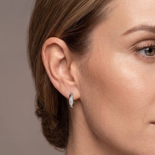 D'Joy weiße Diamant Ohrringe, 925 Silber rhodiniert - 0,23 ct.