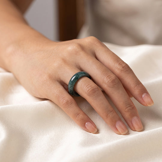 EXTREM SELTEN - Natürlicher Olmek Jadeit Jade Ring (Größe 17.00) ca. 15.00 ct