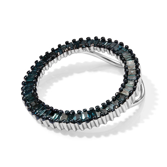 D'Joy Blauer Diamant (IR) Anhänger 925 Silber Rhodiniert ca. 0.53 ct