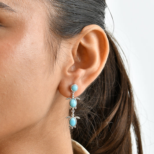 EVER TRUE AA Larimar Ohrringe Reine Bronze ca. 5,28 ct.