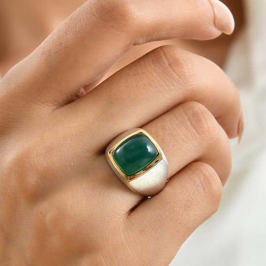 EverTrue Verde Onyx Ring, Bronze mit Platin E-Beschichtung - 6,49 ct.