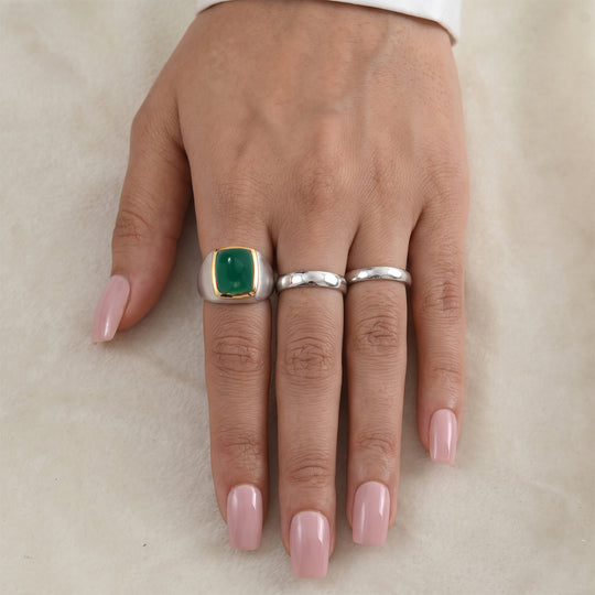 EverTrue Verde Onyx Ring, Bronze mit Platin E-Beschichtung - 6,49 ct.