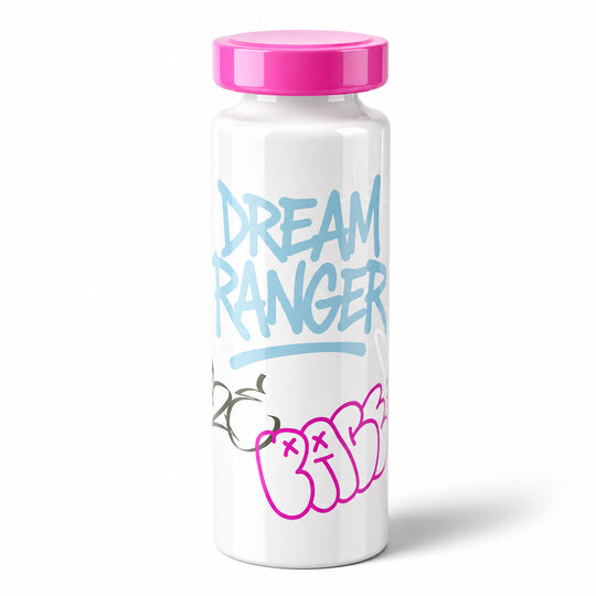 Edelstahl-Trinkflasche mit Graffiti-Print und Schraubverschluss, 7,2x21,1cm, 500ml, Hellblau
