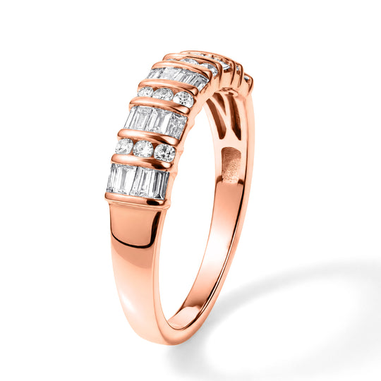 LUXURIANT 0,50 ct. SGL zertifizierter SI-GH Labor Diamant Ring, 925 Silber 750 Gelbgold Vermeil