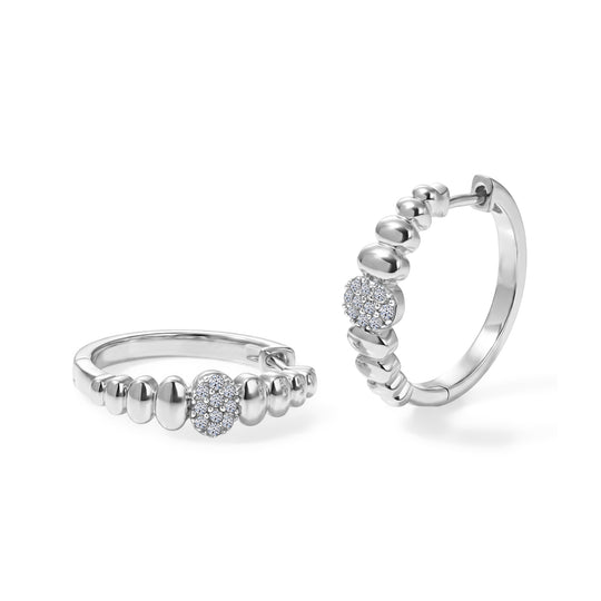 LUXURIANT SI-GH Labor Diamant Ohrringe, 925 Silber Gelbgold Vermeil - 0,24 ct.