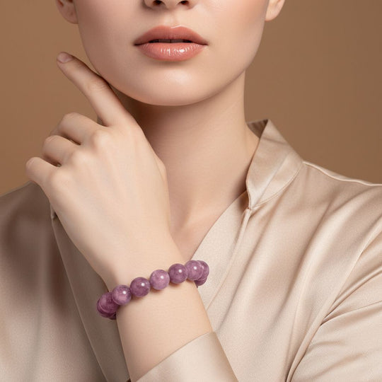 Flexibles lila Lepidolith Armband - 230 ct.