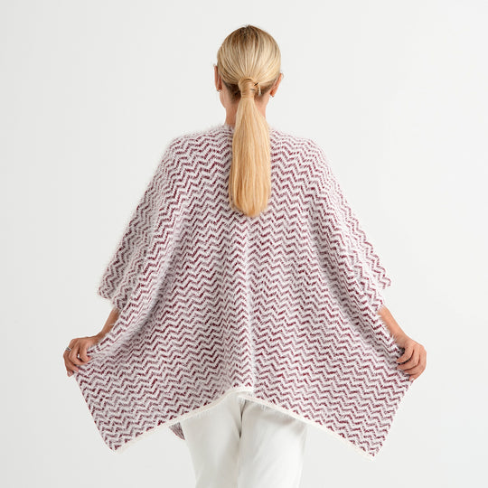 Poncho-Jacke in Bouclé-Optik mit 2 Taschen, Rot