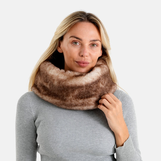 LA MAREY Schal, 100 % Polyester, 40 x 18 cm, Beige