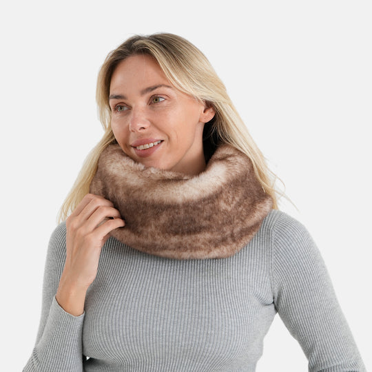 LA MAREY Schal, 100 % Polyester, 40 x 18 cm, Beige