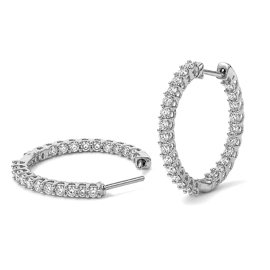 LUXURIANT SGL zertifizierte SI-GH Labor Diamant Ohrringe, 925 Silber 750 Gelbgold Vermeil - 1,50 ct.