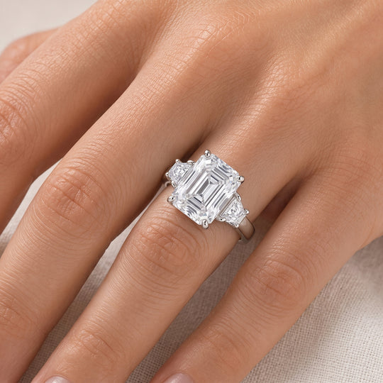 D'Joy Moissanit Ring, 925 Silber rhodiniert - 7,58 ct.
