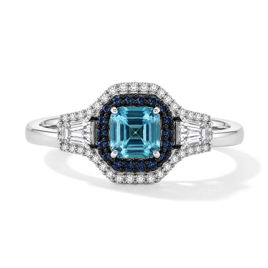D'Joy AA Blauer Zirkon, Blauer Saphir Ring 925 Silber Rhodiniert (Größe 18.00) ca. 2.52 ct