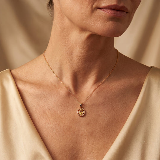 GP Celestial Kollektion- AAA gelber Saphir und blauer Saphir Solitär Anhänger, 925 Silber 750 Gelbgold Vermeil - 1,02 ct.