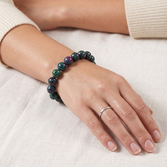 Rubin Zoisite Armband 17 cm flexibel ca. 185,00 ct.