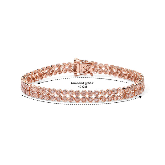 D'Joy Rosa Diamant 19cm Armband, 925 Silber 750 Roségold Vermeil - 1,01 ct.