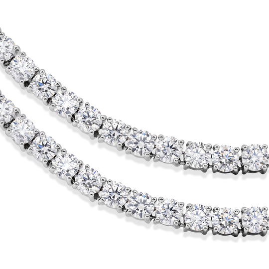 D'Joy Moissanit 45cm Halskette, 925 Silber rhodiniert - 37,98 ct.