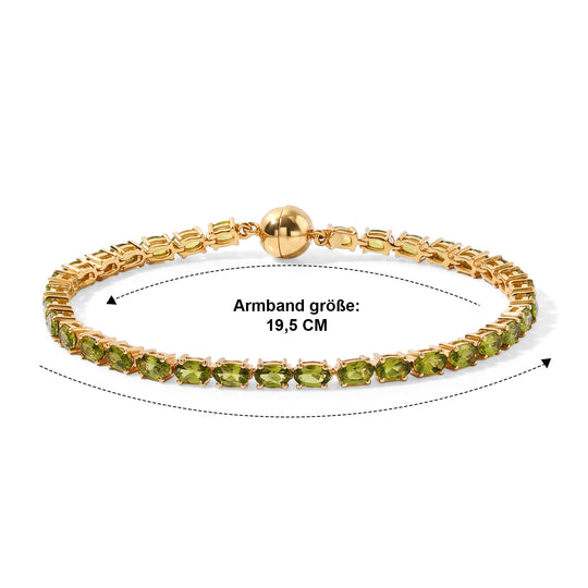 D'Joy Arizona Peridot Armband ca. 19 cm 925 Silber 750 Gelbgold vermeil ca. 8.41 ct