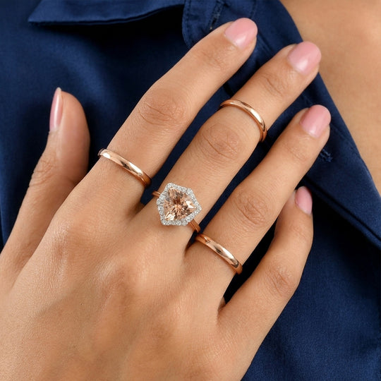 LUXURIANT DIAMOND - AAA Morganit, Lab Grown Diamant Ring 417 Gold (Größe 17.00) ca. 3,98 ct