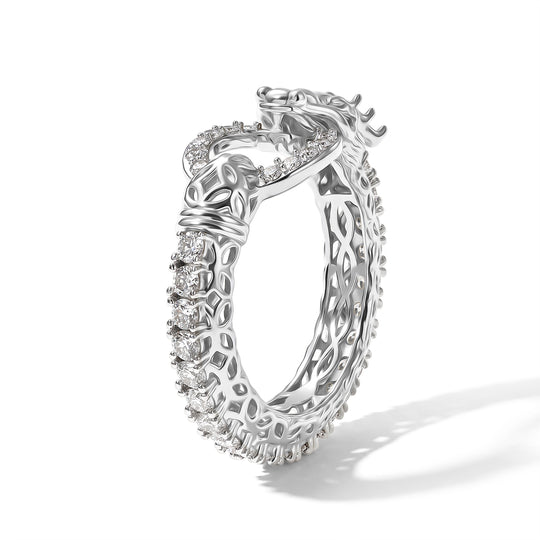 LUXURIANT 1.00 ct. SGL zertifizierter SI-GH Labor Diamant Ring, 925 Silber rhodiniert