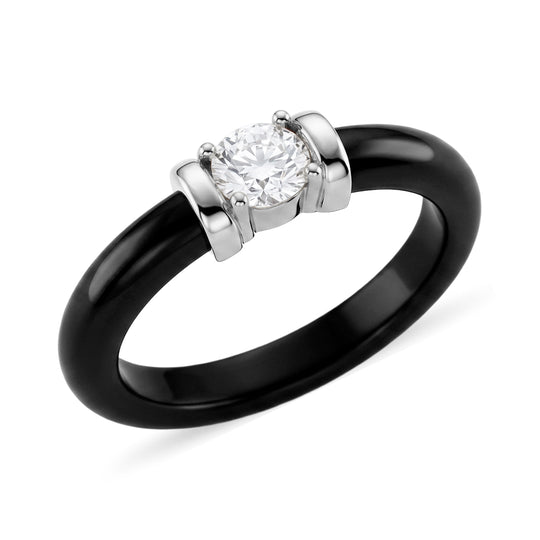 D'Joy Schwarze Jade, Moissanit Ring 925 Silber Rhodiniert (Größe 20.00) ca. 9.94 ct