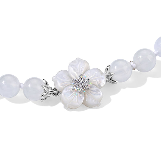 JARDIN KOLLEKTION D'Joy gefärbte gelbe Jade, Citrin und gelbe Perlmutt 50cm Halskette, 925 Silber rhodiniert - 219,99 ct.
