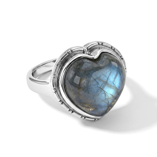 EVER TRUE AAA Labradorit Ring 316L Edelstahl (Größe 20.00) ca. 11,47 ct