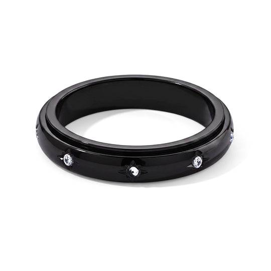 Weißer Zirkonia Spinning-Ring 316L Edelstahl (Größe 19.00)